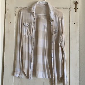 Button up cream flannel